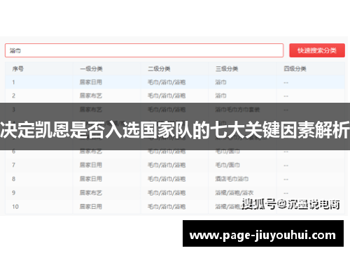 决定凯恩是否入选国家队的七大关键因素解析