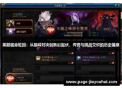 英超宿命轮回：从巅峰对决到跌宕起伏，传奇与挑战交织的历史篇章